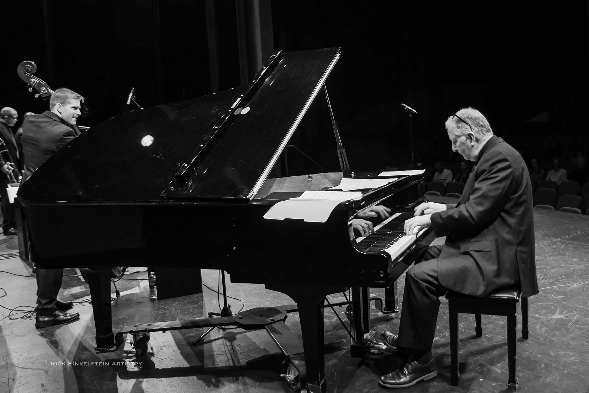 Max performing the piano (photo by Rink Finklestein)